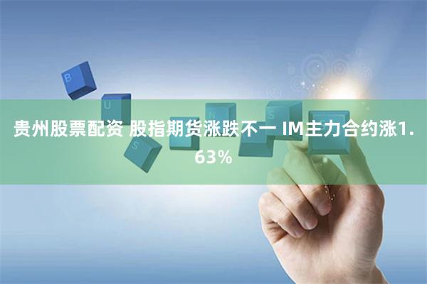 贵州股票配资 股指期货涨跌不一 IM主力合约涨1.63%